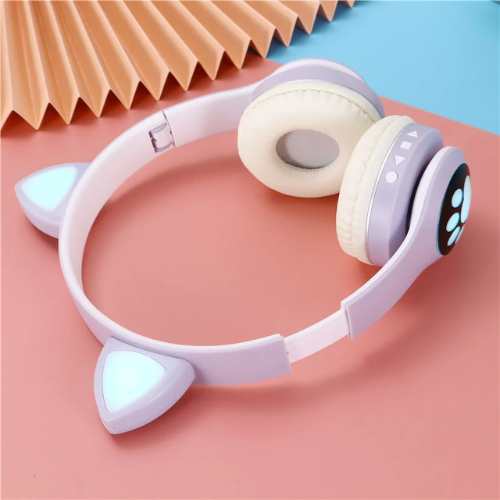 CAT EAR HEADPHONES VIV-23M, cat ear headphones, LED headphones, Bluetooth headphones for kids, gaming headphones with mic, foldable cat ear headset, wireless cat ear headphones, AUX headphones, stylish headphones for girls, kids Bluetooth headset