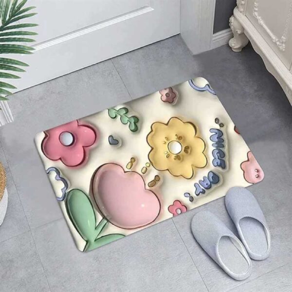 China 3D Soft Floor Mats, water absorbent floor mat, non-slip bathroom mat, quick dry soft mat, kitchen absorbent mat, bedroom entryway mat, washable floor mat, anti-slip door mat, absorbent rug for bathroom, multifunction floor mat